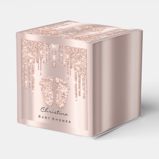 ベビーシャワー甘い足ドリップバラグリッター効果 フェイバーボックス (裏面サイド)