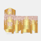 ベビーシャワー甘い足ドリップバラ金ゴールドグリッター フェイバーボックス (折り畳みなし)