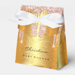 ベビーシャワー甘い足ドリップバラ金ゴールドグリッター フェイバーボックス