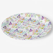 ベビーシャワー生まれたばかりのお祝い ペーパープレート (アングル)