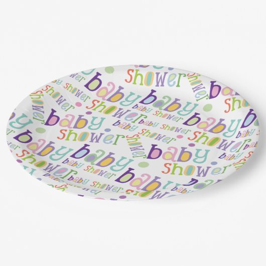 ベビーシャワー生まれたばかりのお祝い ペーパープレート (アングル)