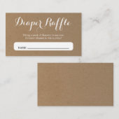 ベビーシャワー用おむつラッフルインサート招待状 エンクロージャーカード (正面/裏面)