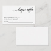 ベビーシャワー用おむつラッフルインサート招待状 エンクロージャーカード (正面/裏面)