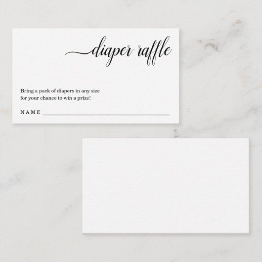ベビーシャワー用おむつラッフルインサート招待状 エンクロージャーカード (正面/裏面)