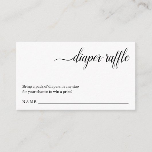 ベビーシャワー用おむつラッフルインサート招待状 エンクロージャーカード (正面)