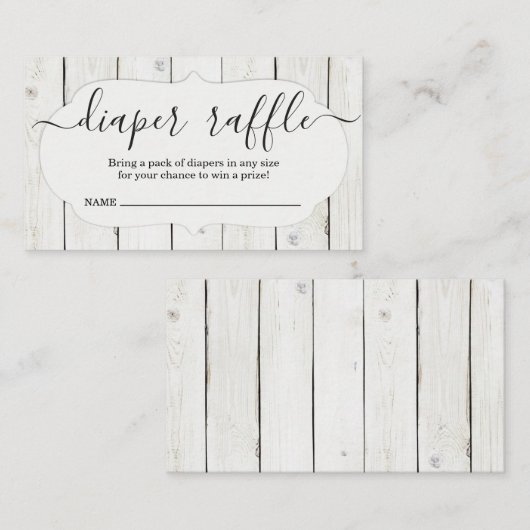 ベビーシャワー用おむつラッフルインサート招待状 エンクロージャーカード (正面/裏面)