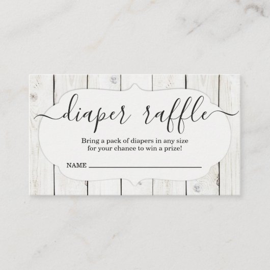ベビーシャワー用おむつラッフルインサート招待状 エンクロージャーカード (正面)