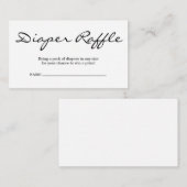 ベビーシャワー用おむつラッフルインサート招待状 エンクロージャーカード (正面/裏面)