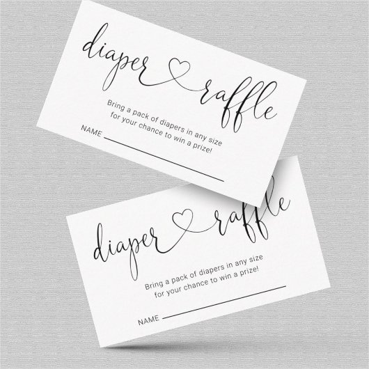 ベビーシャワー用おむつラッフルインサート招待状 エンクロージャーカード