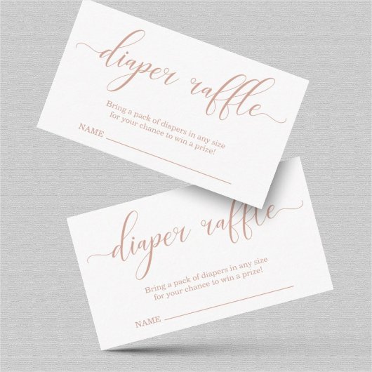 ベビーシャワー用おむつラッフルインサート招待状 エンクロージャーカード