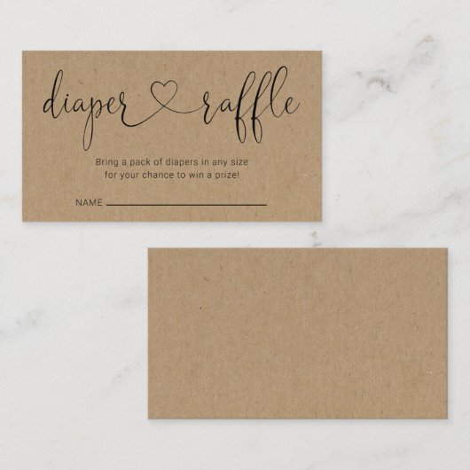 ベビーシャワー用おむつラッフルインサート招待状 エンクロージャーカード (正面/裏面)