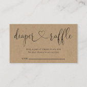 ベビーシャワー用おむつラッフルインサート招待状 エンクロージャーカード (正面)