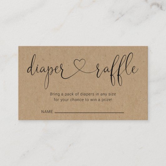 ベビーシャワー用おむつラッフルインサート招待状 エンクロージャーカード (正面)