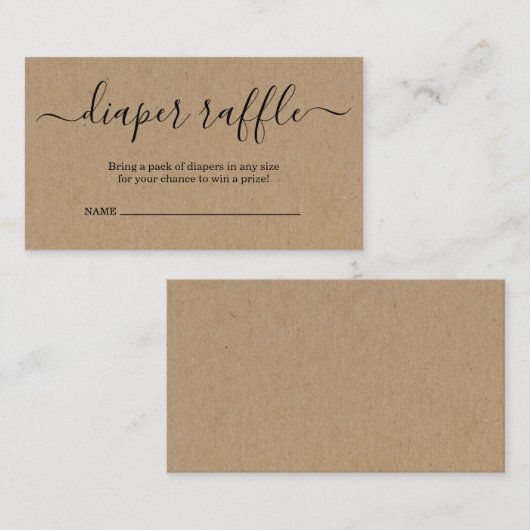 ベビーシャワー用おむつラッフルインサート招待状 エンクロージャーカード (正面/裏面)
