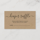 ベビーシャワー用おむつラッフルインサート招待状 エンクロージャーカード (正面)