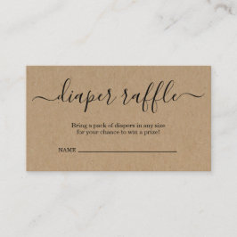 ベビーシャワー用おむつラッフルインサート招待状 エンクロージャーカード