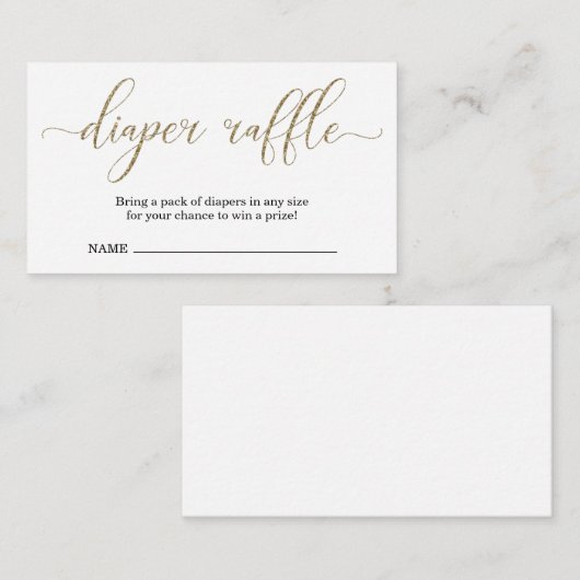 ベビーシャワー用おむつラッフルインサート招待状 エンクロージャーカード (正面/裏面)