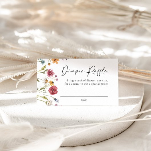 ベビーシャワー用おむつラッフルカードを挿入する ノートカード