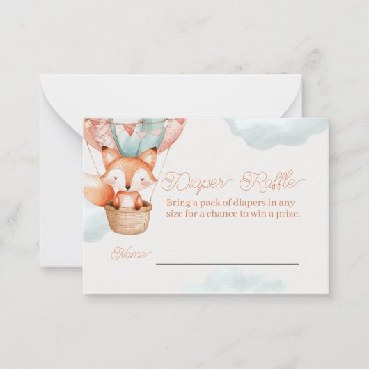 ベビーシャワー用おむつラッフルゲームカード ノートカード (正面)