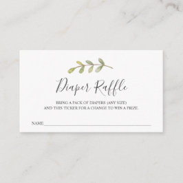 ベビーシャワー用おむつラッフルチケット エンクロージャーカード