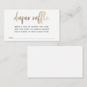 ベビーシャワー用おむつラッフルチケット エンクロージャーカード (正面/裏面)