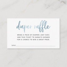 ベビーシャワー用おむつラッフルチケット