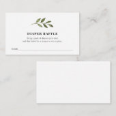 ベビーシャワー用おむつラッフルチケット エンクロージャーカード (正面/裏面)