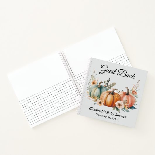 ベビーシャワー用のカスタマイズ可能なゲストブック ノートブック (内部)