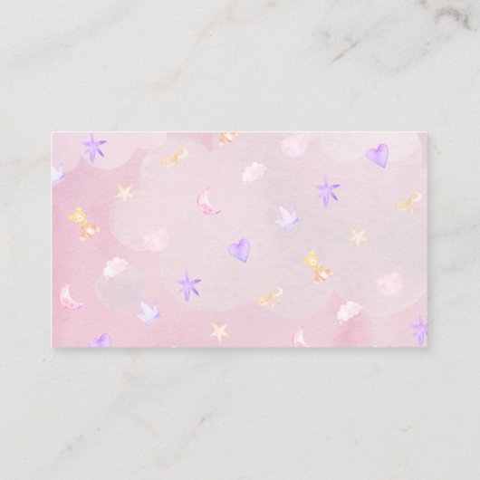 ベビーシャワー用のクマおむつラッフルカードチケット エンクロージャーカード (裏面)