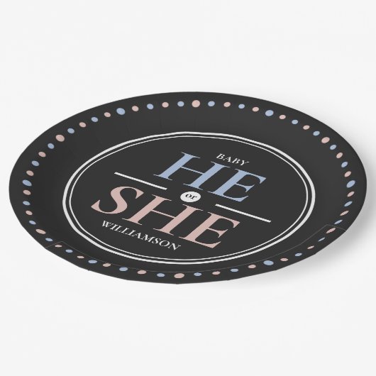 ベビーシャワー用のジェンダーリビール紙プレートパーティー ペーパープレート (アングル)