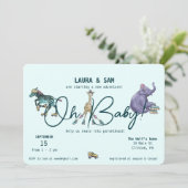 ベビーシャワー用のスケート招待状 セーブザデート (スタンド正面)