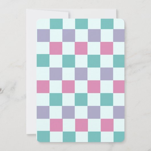 ベビーシャワー用のスケート招待状 セーブザデート (裏面)