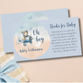 ベビーシャワー用のテディベアアビエーターブック エンクロージャーカード