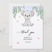 ベビーシャワー用のフラットサンキューカード。 サンキューカード (正面)