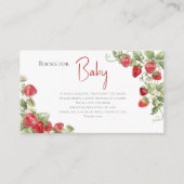 ベビーシャワー用のベリー甘いちご本 エンクロージャーカード (正面)