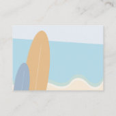 ベビーシャワー用のボードサーフィンビーチ図書ベビー エンクロージャーカード (裏面)