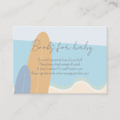 ベビーシャワー用のボードサーフィンビーチ図書ベビー エンクロージャーカード (正面)
