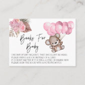 ベビーシャワー用の本テディベア風船ボホ 名刺 (正面)