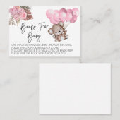 ベビーシャワー用の本テディベア風船ボホ 名刺 (正面/裏面)