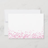 ベビーシャワー用の本ピンクの紙吹雪シャワーカード 招待状 (裏面)