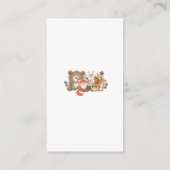 ベビーシャワー用の森林動物緑の本E エンクロージャーカード (裏面)