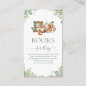 ベビーシャワー用の森林動物緑の本E エンクロージャーカード (正面)