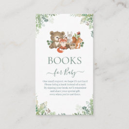 ベビーシャワー用の森林動物緑の本E エンクロージャーカード