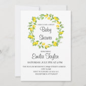 ベビーシャワー用の水の色のレモン 招待状 (正面)