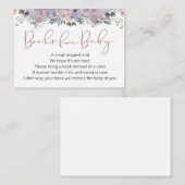 ベビーシャワー用の水彩フローラブック エンクロージャーカード (正面/裏面)