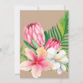 ベビーシャワー用の熱帯ベージュフローラココナッツ 招待状 (裏面)