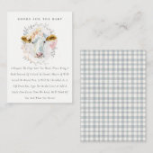 ベビーシャワー用の聖牛農場フローラリース本 エンクロージャーカード (正面/裏面)