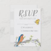 ベビーシャワー用のWoodland RSVPカード (正面/裏面)