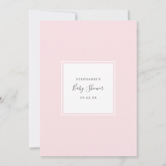 ベビーシャワー用シックピンクフローラアドバイス 招待状 (裏面)