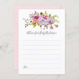 ベビーシャワー用シックピンクフローラアドバイス 招待状